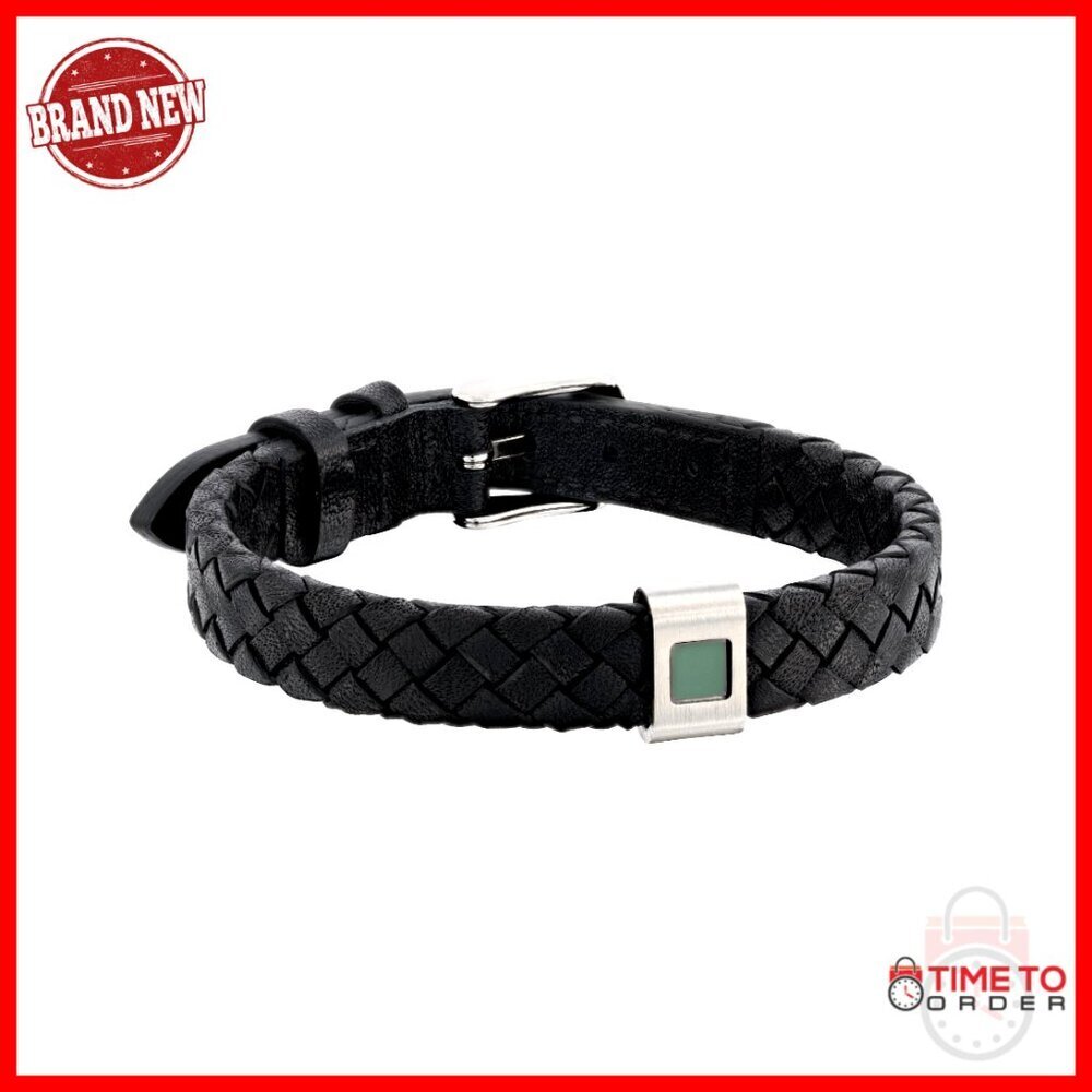 Men's Adjustable Leather Bracelet with Nano Bible Engraving, Spiritual Gift